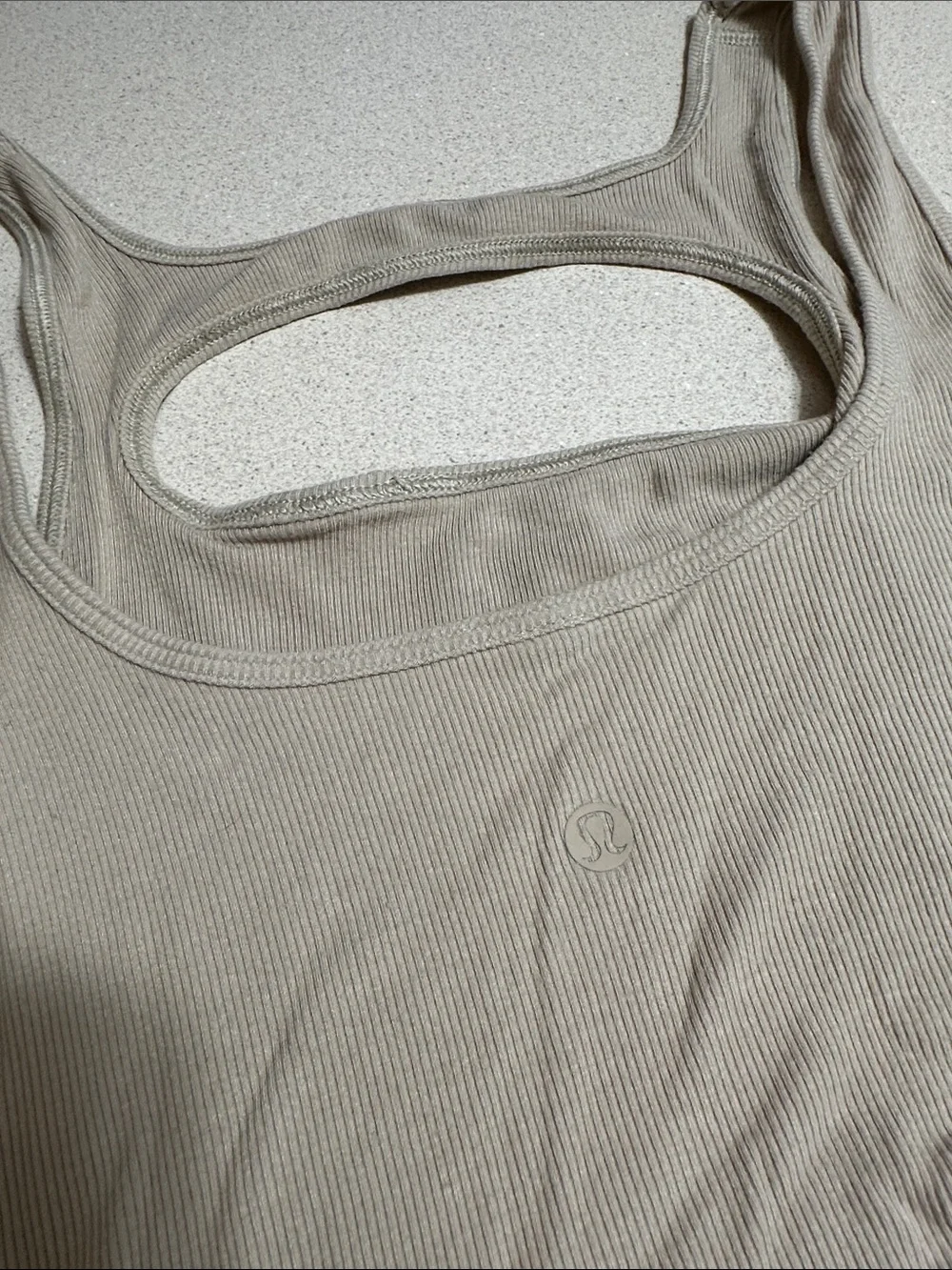 lululemon athletica Beige Ribbed Cutout Tank - Picture 2 of 2
